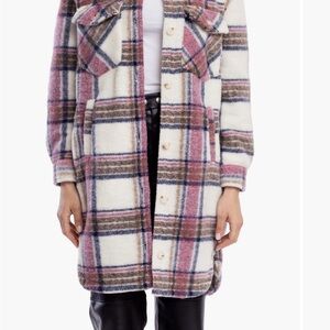Plaid Women's Jacket - Pink and Cream